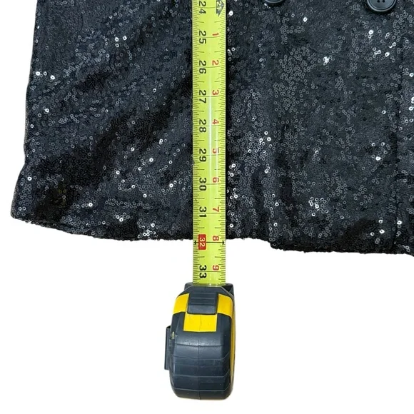 Boohoo  Sequin Blazer Dress Black Double Breasted Party Jacket NWT Holiday NYE - Picture 5 of 8